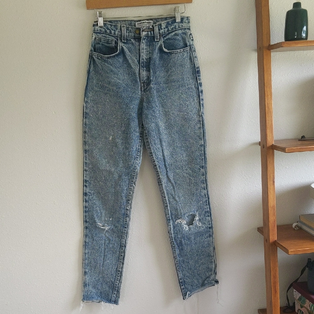 American Apparel The High-Waist Jean - Medium Marble Wash Sz 25